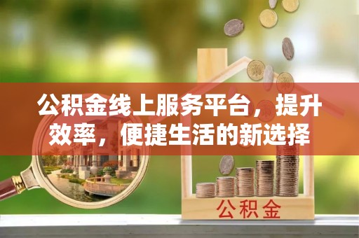 盐池公积金线上服务平台，提升效率，便捷生活的新选择