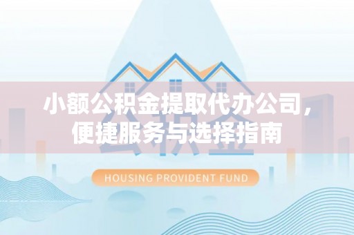 盐池小额公积金提取代办公司，便捷服务与选择指南