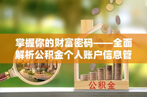 盐池掌握你的财富密码——全面解析公积金个人账户信息管理与优化